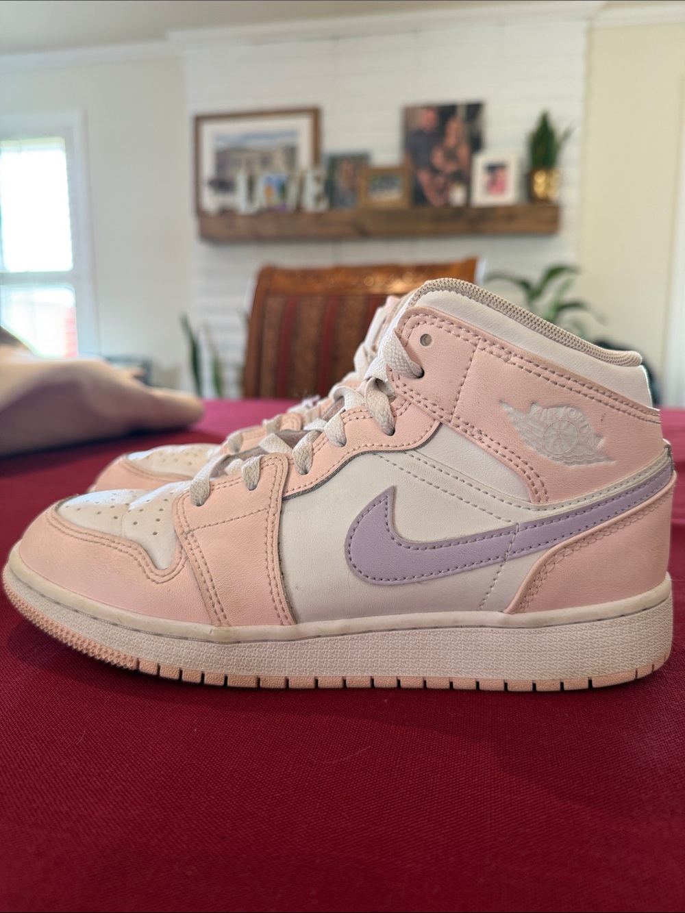 Nike Air Jordan 1 Mid Pink & Lavender Casual Sneaker